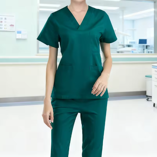100% Cotton Hospital Uniforms Scrubs Uniform Sets Women Comfortable V-Neck Nursing Work Clothes Short-sleeved Workwear Outfit