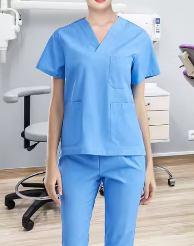 100% Cotton Hospital Uniforms Scrubs Uniform Sets Women Comfortable V-Neck Nursing Work Clothes Short-sleeved Workwear Outfit