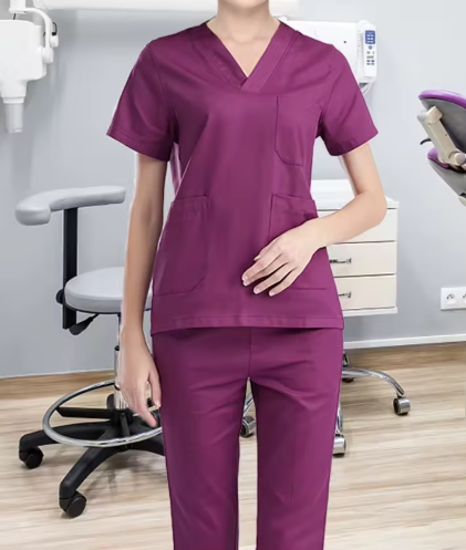 100% Cotton Hospital Uniforms Scrubs Uniform Sets Women Comfortable V-Neck Nursing Work Clothes Short-sleeved Workwear Outfit