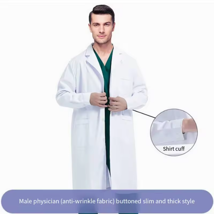 White Unisex Custom Scrubs Sets Nurses&Doctor Lab Coat Scrub Uniforms Comfortable Short Sleeve Hospital Use Woven 35%Cotton