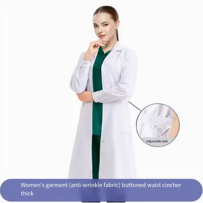 White Unisex Custom Scrubs Sets Nurses&Doctor Lab Coat Scrub Uniforms Comfortable Short Sleeve Hospital Use Woven 35%Cotton
