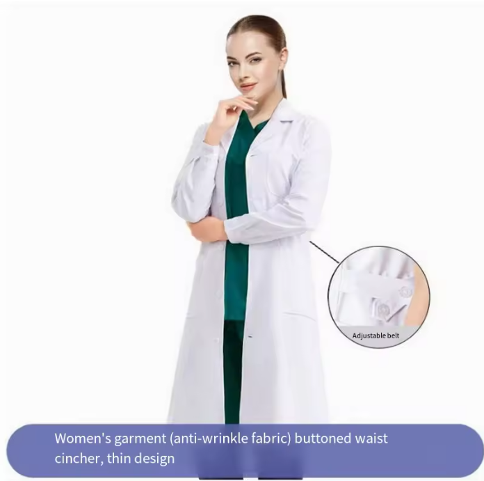 White Unisex Custom Scrubs Sets Nurses&Doctor Lab Coat Scrub Uniforms Comfortable Short Sleeve Hospital Use Woven 35%Cotton