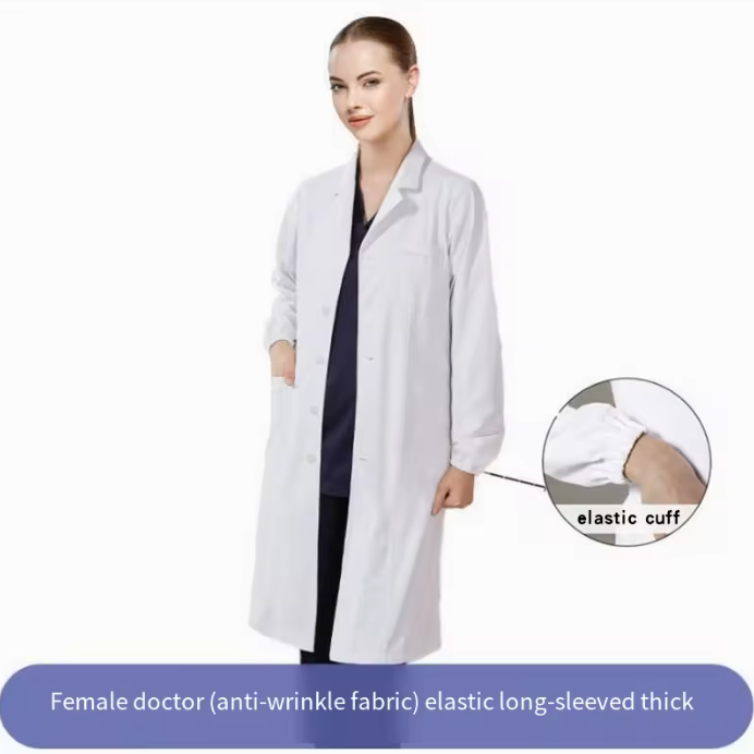 White Unisex Custom Scrubs Sets Nurses&Doctor Lab Coat Scrub Uniforms Comfortable Short Sleeve Hospital Use Woven 35%Cotton