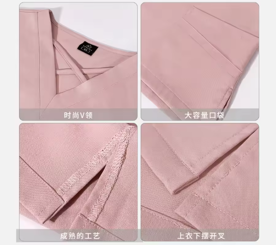 Nursing Scrubs New Style Nurse Uniform Short Sleeve Top and Pants Hospital Salon Workwear V-Neck Uniform Nurse Women Set