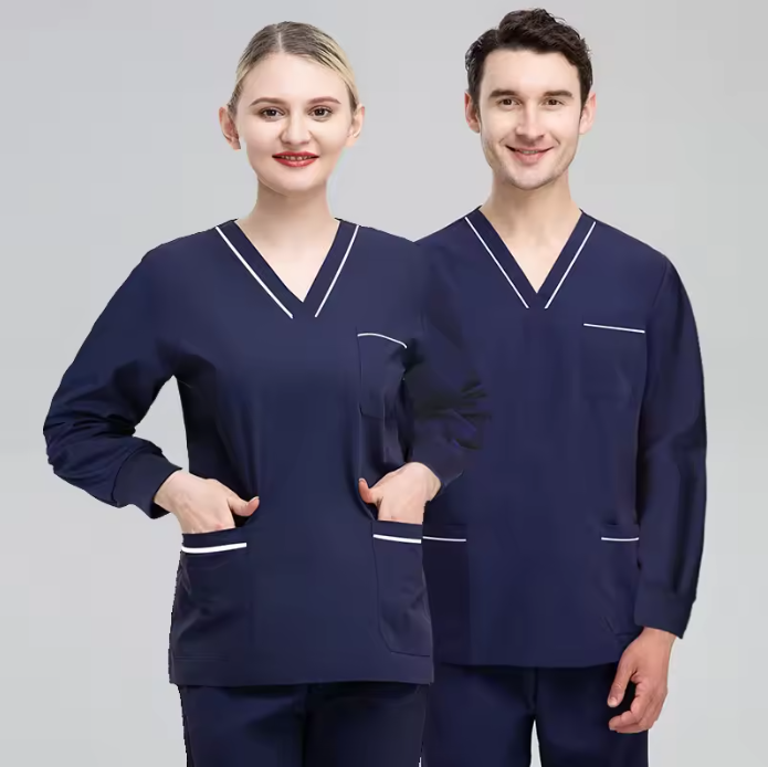 Nurse Uniform Tops and Pants Custom Beauty Salon Spa Uniform Nurse Women Set Hospital Doctor V Neck Stretch Nurse Uniform Set