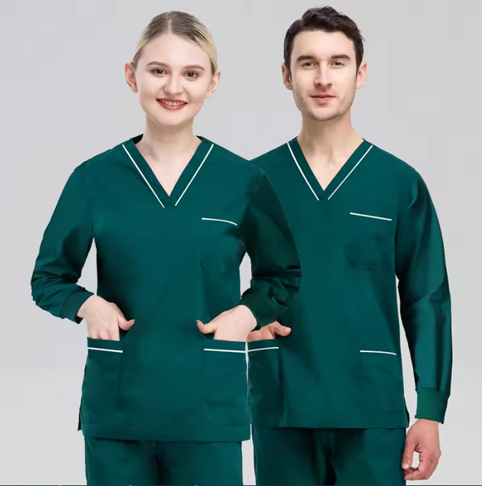 Nurse Uniform Tops and Pants Custom Beauty Salon Spa Uniform Nurse Women Set Hospital Doctor V Neck Stretch Nurse Uniform Set