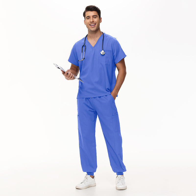 4XL Plus Size Scrubs Sets Unisex Hospital Staff Uniforms V-Neck Comfortable Nurse Work Clothes Short-sleeve Jogger Style
