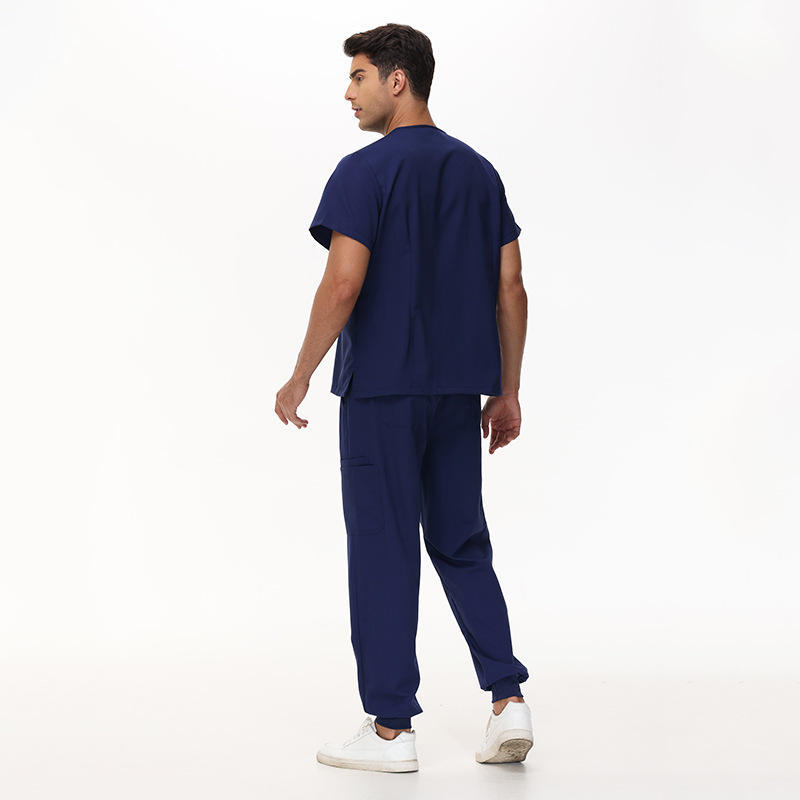 4XL Plus Size Scrubs Sets Unisex Hospital Staff Uniforms V-Neck Comfortable Nurse Work Clothes Short-sleeve Jogger Style