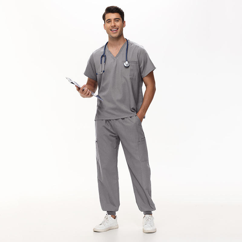 4XL Plus Size Scrubs Sets Unisex Hospital Staff Uniforms V-Neck Comfortable Nurse Work Clothes Short-sleeve Jogger Style