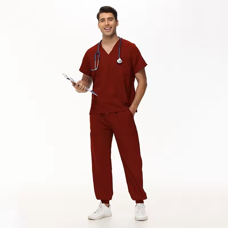 4XL Plus Size Scrubs Sets Unisex Hospital Staff Uniforms V-Neck Comfortable Nurse Work Clothes Short-sleeve Jogger Style