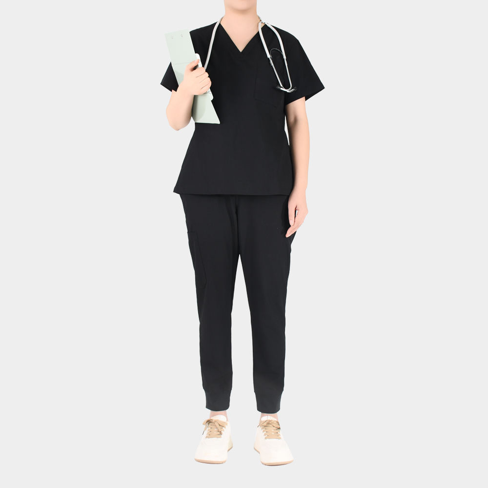 4-Way Stretch 9-Pocket Scrub Set - Unisex V-Neck Short Sleeve Top & Jogger Pants | Nurse Uniforms for Nurses & Healthcare Worker