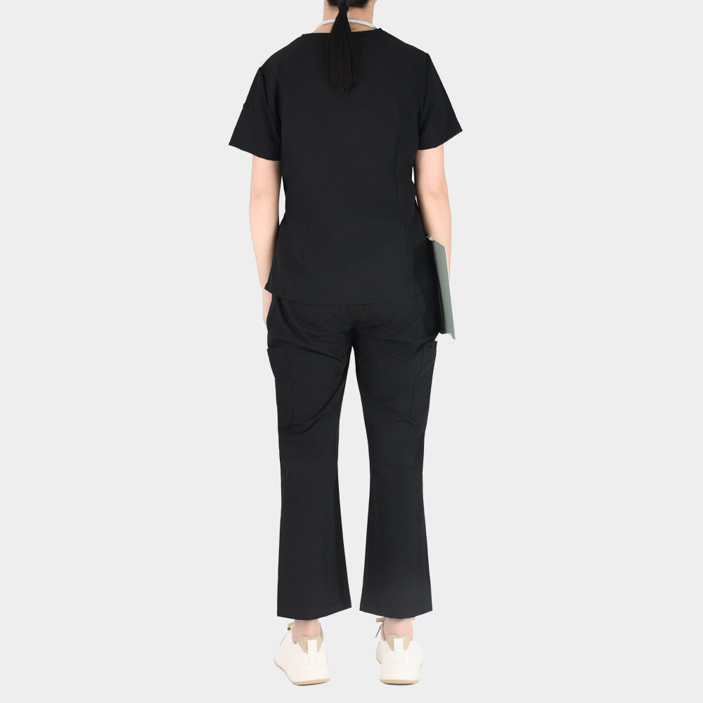 4-Way Stretch Nurse Scrubs Set Unisex Breathable Moisture-Wicking Nursing Uniform with 8 Pockets Customizable Hospital Workwear