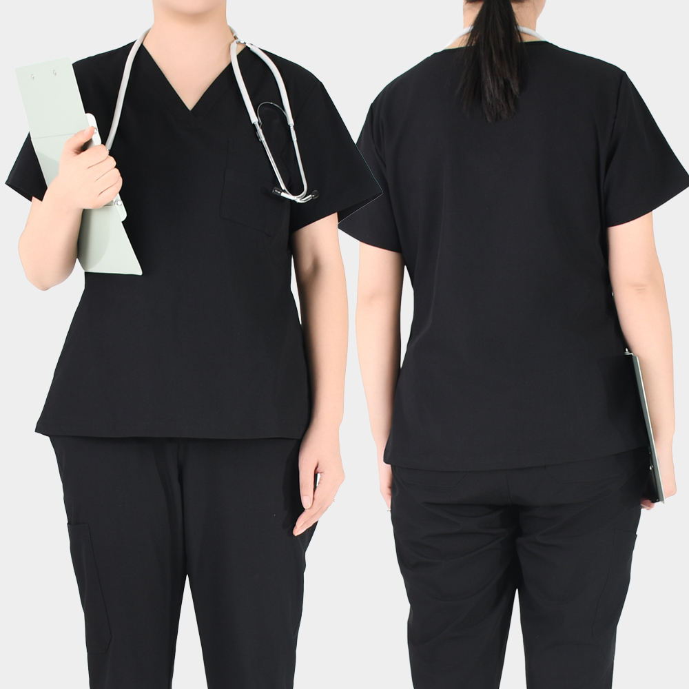 4-Way Stretch 9-Pocket Scrub Set - Unisex V-Neck Short Sleeve Top & Jogger Pants | Nurse Uniforms for Nurses & Healthcare Worker