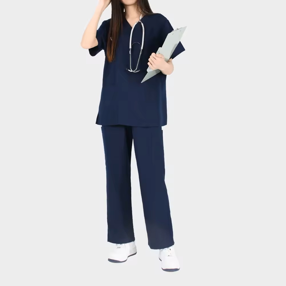 2026 New Arrivals 4-Way Stretch Hospital Uniform Scrubs Sets Fashion Durable Workwear for Nurse V-Neck Top & Straight-leg Pants