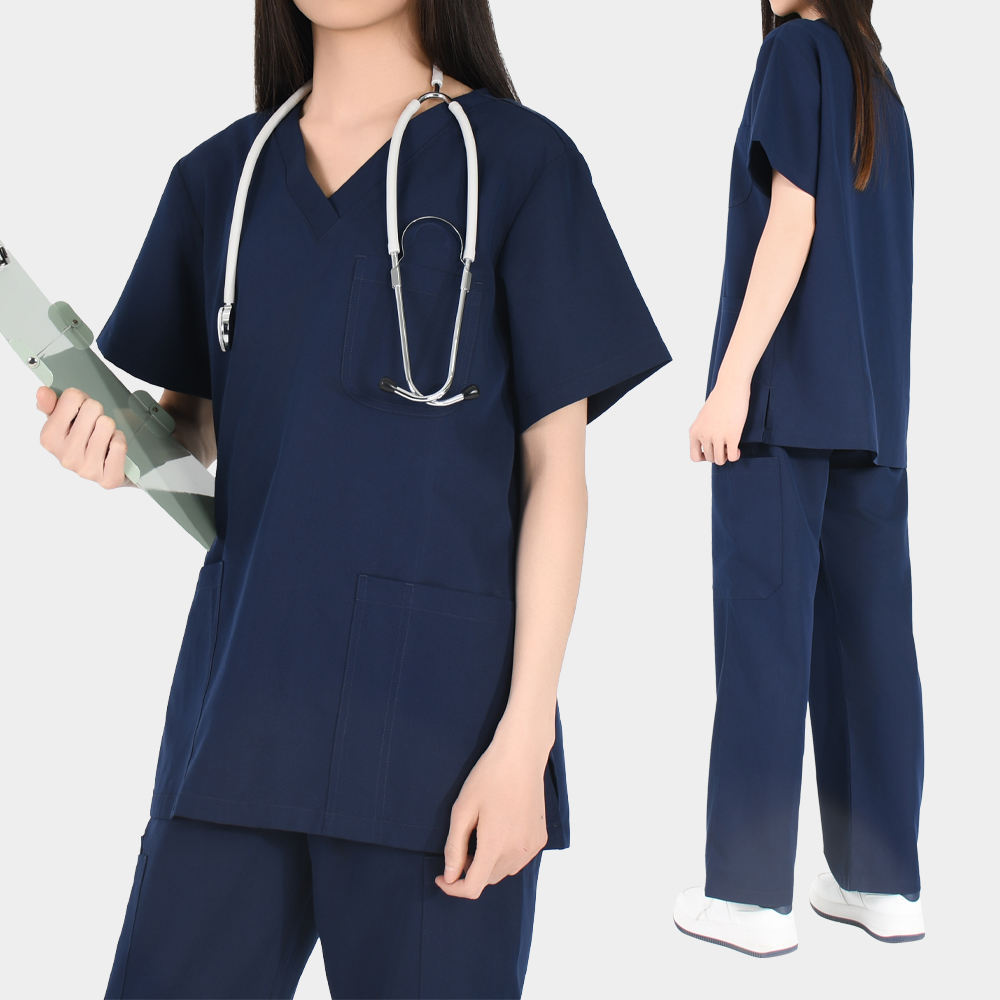 2026 New Arrivals 4-Way Stretch Hospital Uniform Scrubs Sets Fashion Durable Workwear for Nurse V-Neck Top & Straight-leg Pants