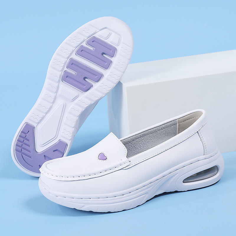 Scrubs Shoes for Women White Nurse Shoes with Round Toe Comfortable Anti-slip MD Shock-absorbing Work Shoes for Hospital