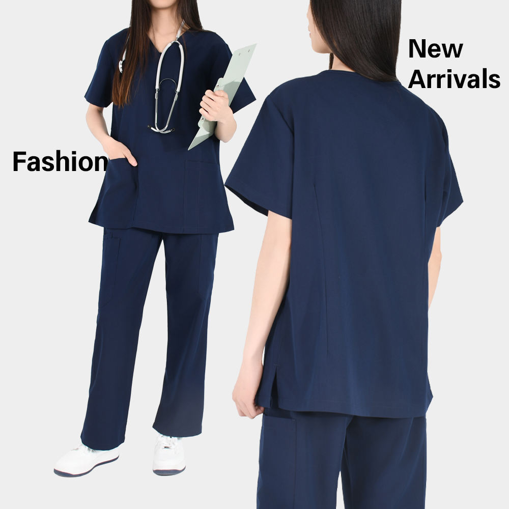 2026 New Arrivals 4-Way Stretch Hospital Uniform Scrubs Sets Fashion Durable Workwear for Nurse V-Neck Top & Straight-leg Pants