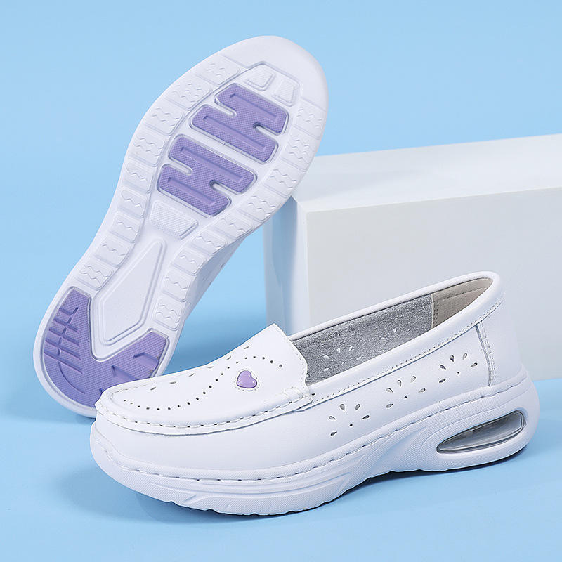 Scrubs Shoes for Women White Nurse Shoes with Round Toe Comfortable Anti-slip MD Shock-absorbing Work Shoes for Hospital