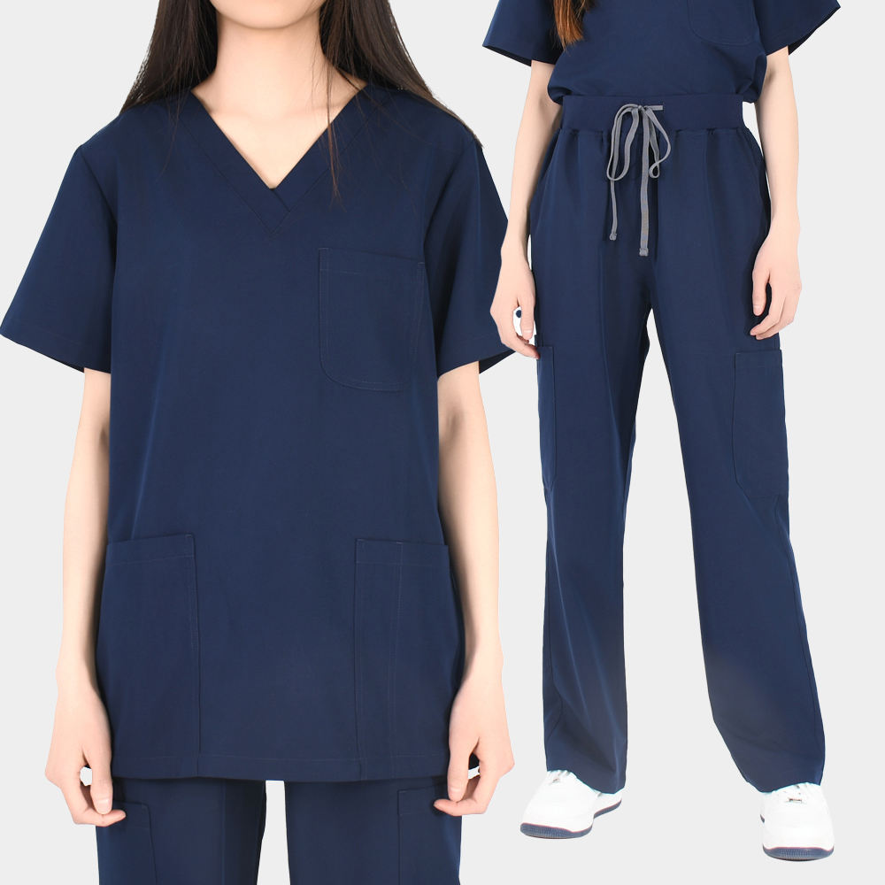 2026 New Arrivals 4-Way Stretch Hospital Uniform Scrubs Sets Fashion Durable Workwear for Nurse V-Neck Top & Straight-leg Pants