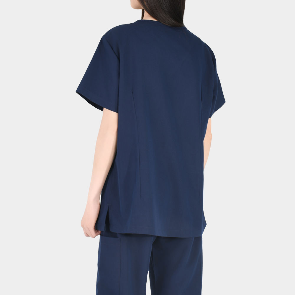 4-Way Stretch Hospital Uniform Scrubs Tops Stylish Durable Stretchable Workwear V-Neck Short Sleeve for Nurse Nursing Uniform