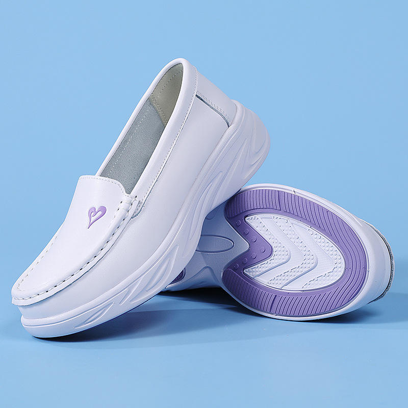 Wholesale Women's Scrubs Shoes White Nurse Shoes with Round Toe Comfortable Anti-slip Work Shoe for Hospital Daily Wear
