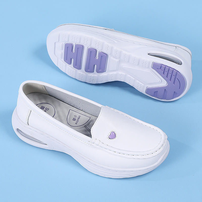 Scrubs Shoes for Women White Nurse Shoes with Round Toe Comfortable Anti-slip MD Shock-absorbing Work Shoes for Hospital