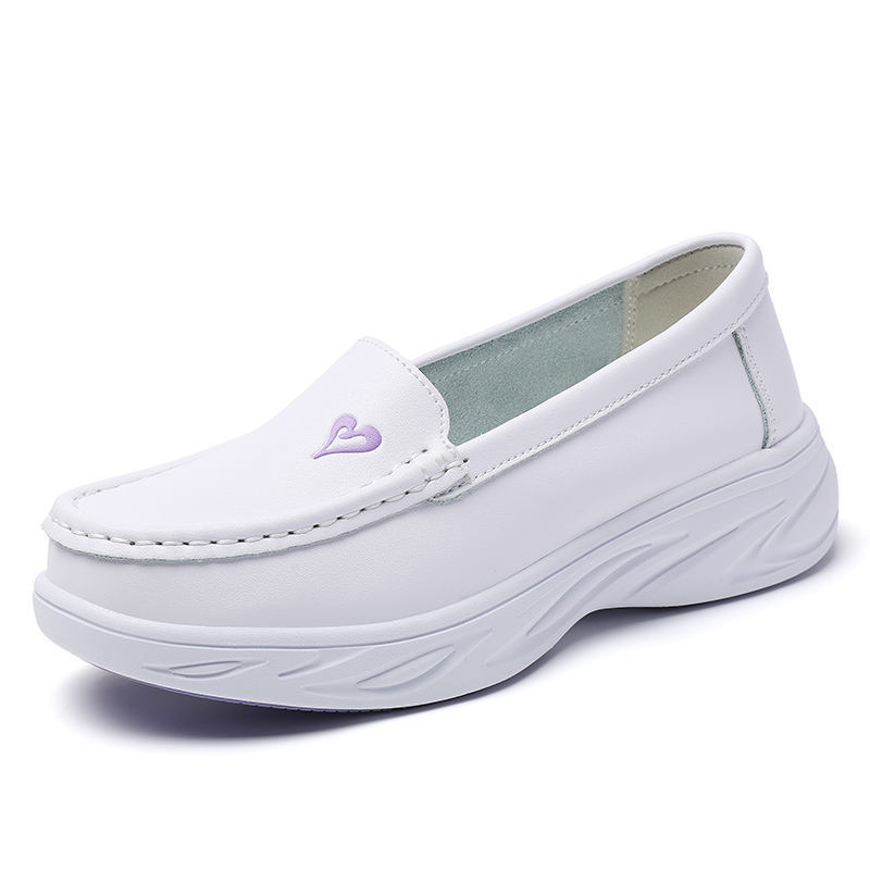 Wholesale Women's Scrubs Shoes White Nurse Shoes with Round Toe Comfortable Anti-slip Work Shoe for Hospital Daily Wear