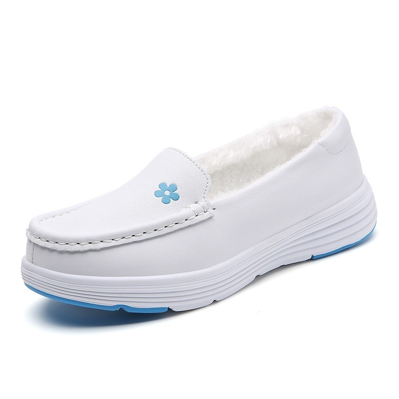 Nursing Shoes Female New Style Non Slip Breathable Hospital Nurse Shoes Comfort Thick Bottom Flat Heel White Shoes for Nurses