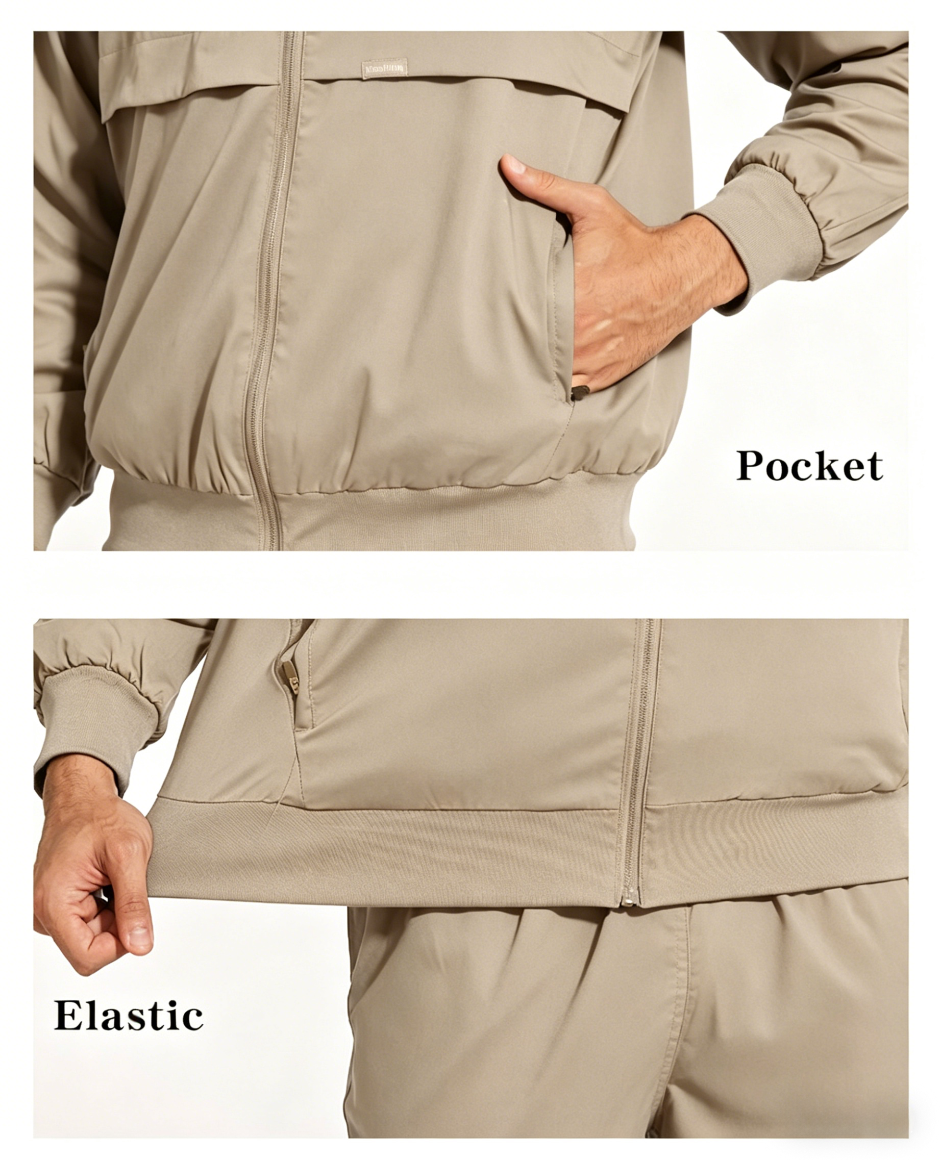 Fall Winter Warm Medical Scrub Jacket, Unisex Stand Collar Zip Up Design, Loose Long Sleeve Hospital Work Uniform with Pockets for Medical Staff