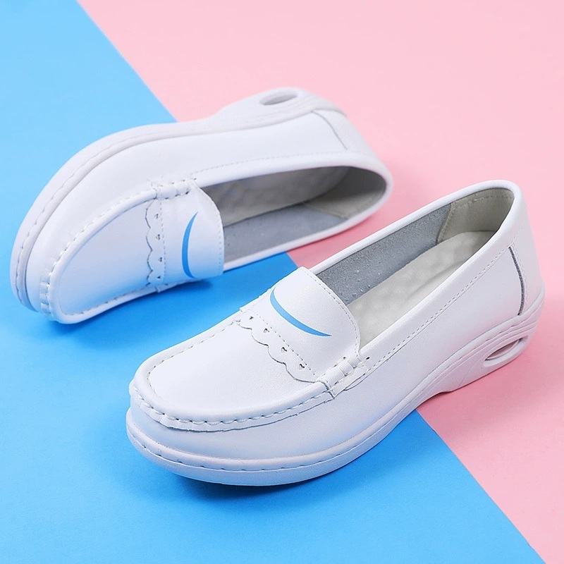 Women's White Scrubs Shoe Nurse Nursing Shoes Soft Soles Comfortable Breathable Anti-slip Work Shoes for Hospital Daily Wear