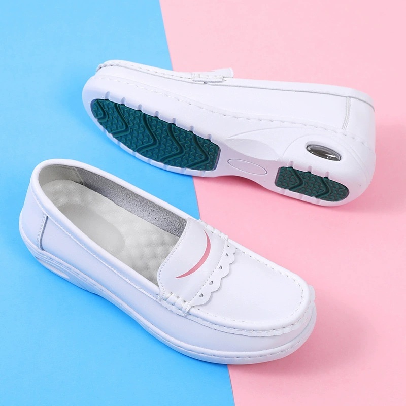 Women's White Scrubs Shoe Nurse Nursing Shoes Soft Soles Comfortable Breathable Anti-slip Work Shoes for Hospital Daily Wear