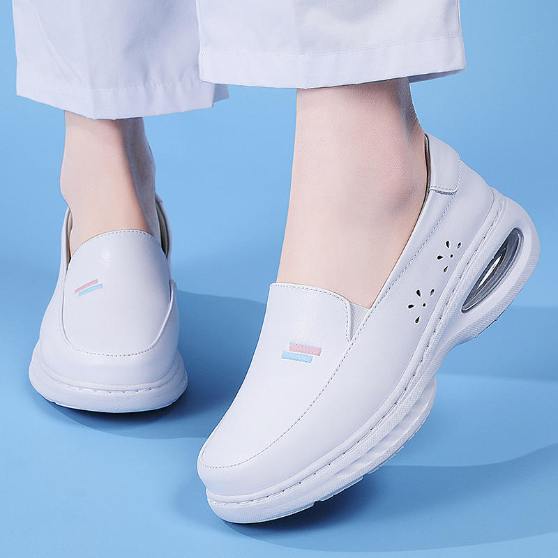 Factory Women's Scrubs Shoes for Hospital White Nurse Nursing Shoes with Round Toe Comfortable Anti-slip Work Shoe Daily Wear