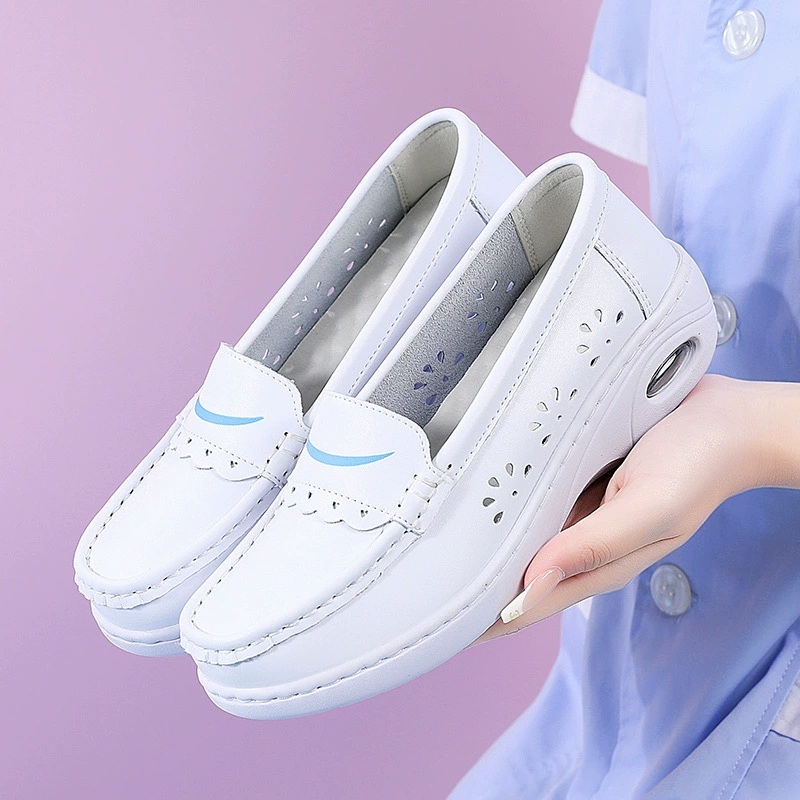 Women's White Scrubs Shoe Nurse Nursing Shoes Soft Soles Comfortable Breathable Anti-slip Work Shoes for Hospital Daily Wear