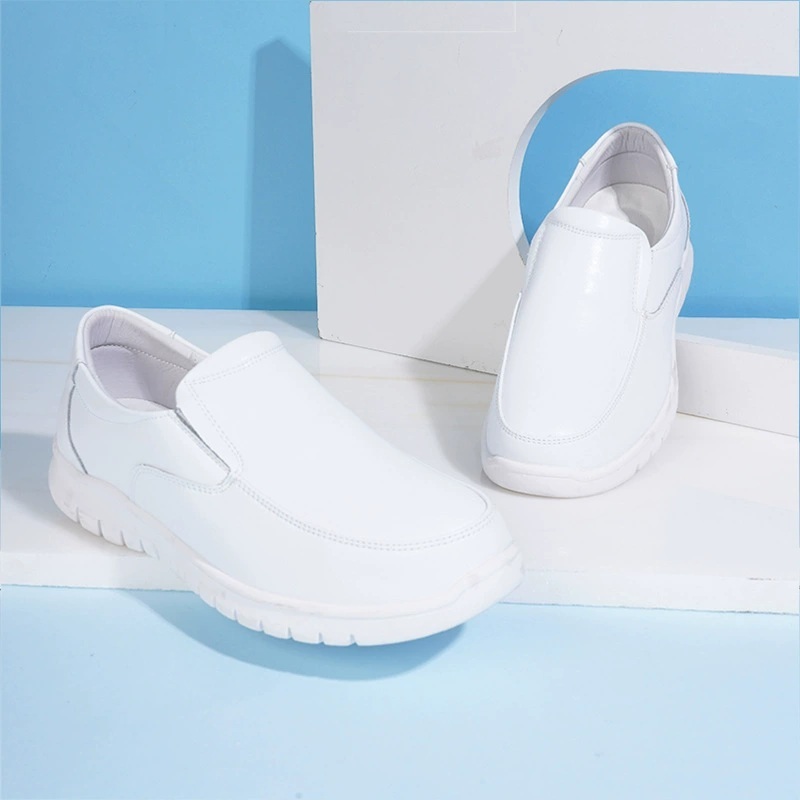 Professional White Leather Shoes for Nurses and Hospitals Comfortable and Breathable Fashion Accessory