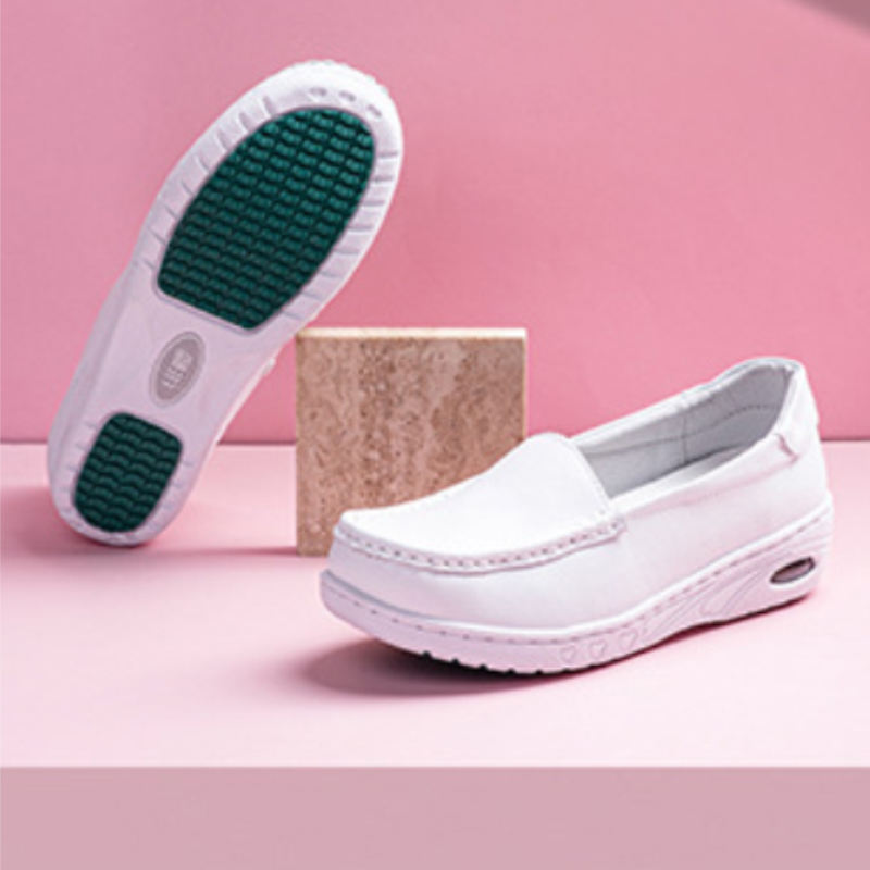 Comfortable and Breathable White Leather Shoes for Hospital Nurses Fashionable Accessory
