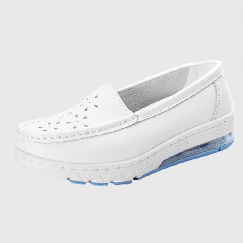 Hospital Nurse White Leather Shoes with Soft Soled and Breathable Design Fashionable Accessory