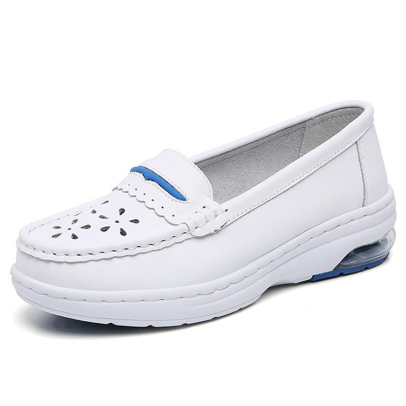 Women's White Nurse Nursing Shoes Scrubs Shoes for Hospital Soft Soles Comfortable Breathable Anti-slip Flat Safety Work Shoes
