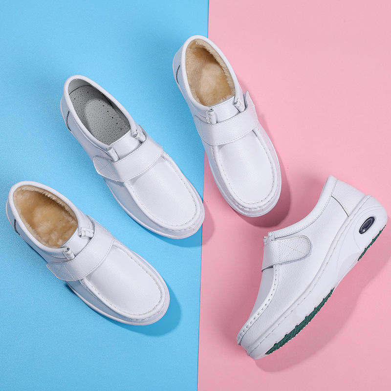 Hot Sale Nurse Shoes for Women Scrubs Shoe Nursing Hospital White Shoes Comfort Breathable Soft Flat Anti-slip Safety Work Shoes