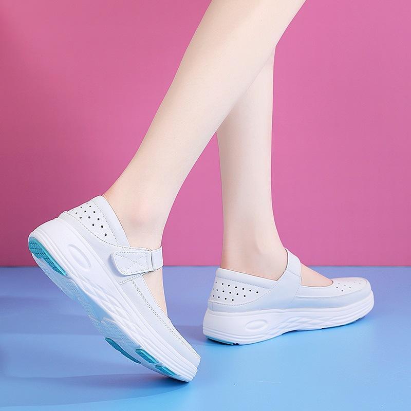 HOT Women's Nursing Shoes for Hospital Nurse White Shoes Casual Comfort Breathable Soft Bottom Flat Anti-slip Safety Work Shoes
