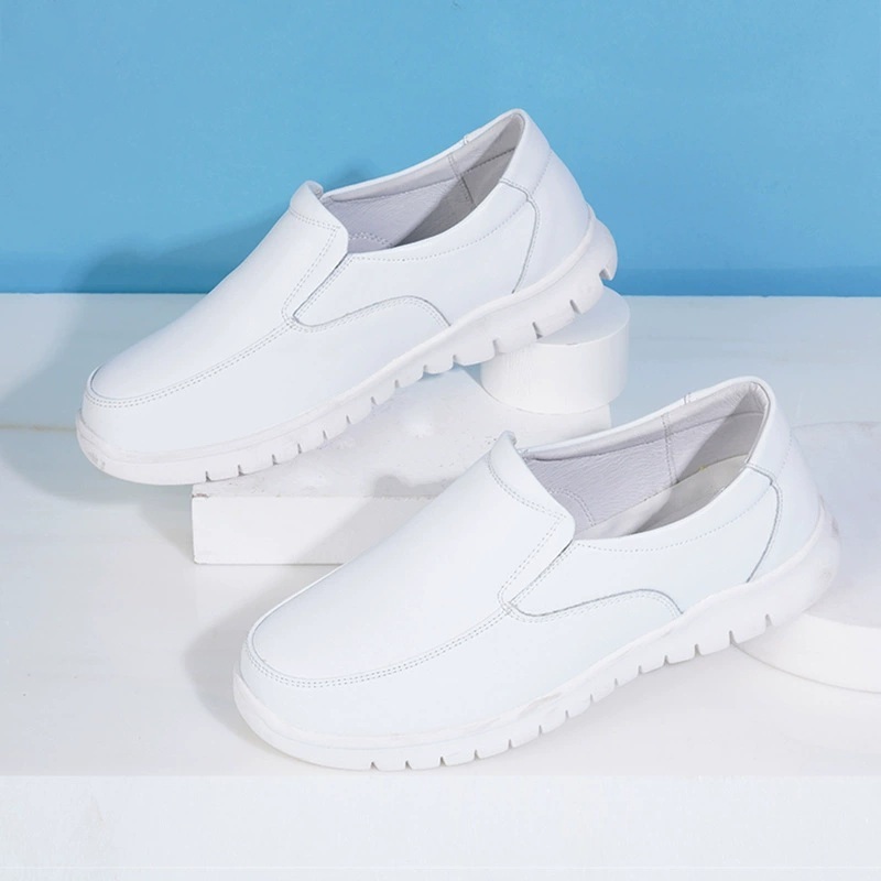 Professional White Leather Shoes for Nurses and Hospitals Comfortable and Breathable Fashion Accessory