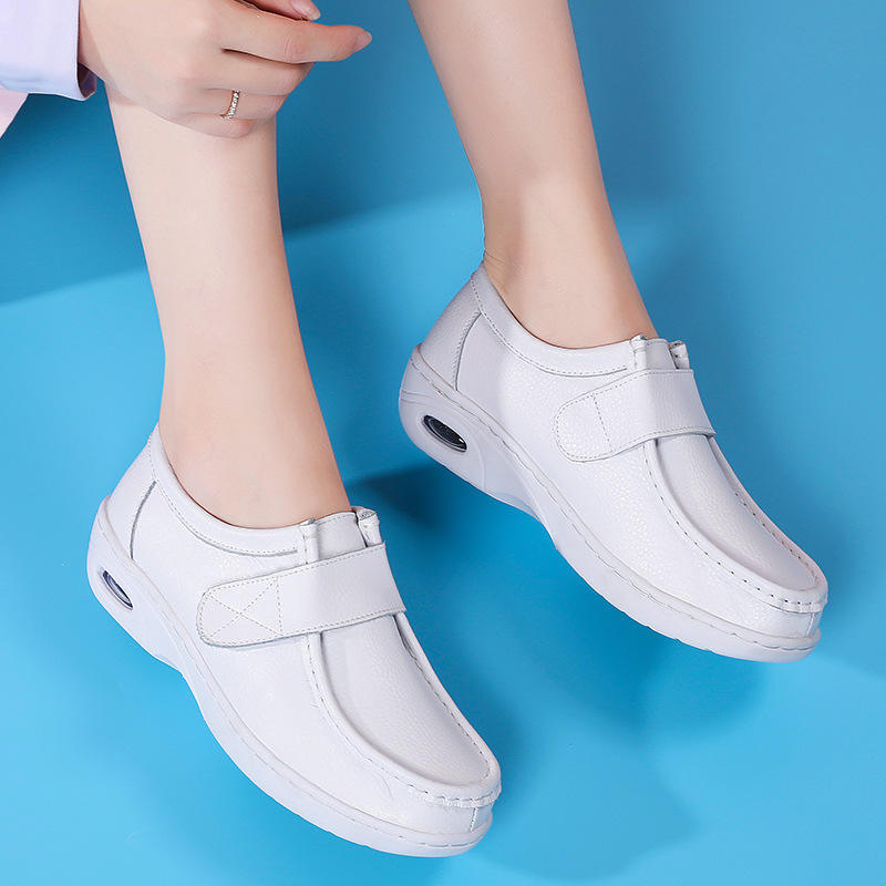Hot Sale Nurse Shoes for Women Scrubs Shoe Nursing Hospital White Shoes Comfort Breathable Soft Flat Anti-slip Safety Work Shoes