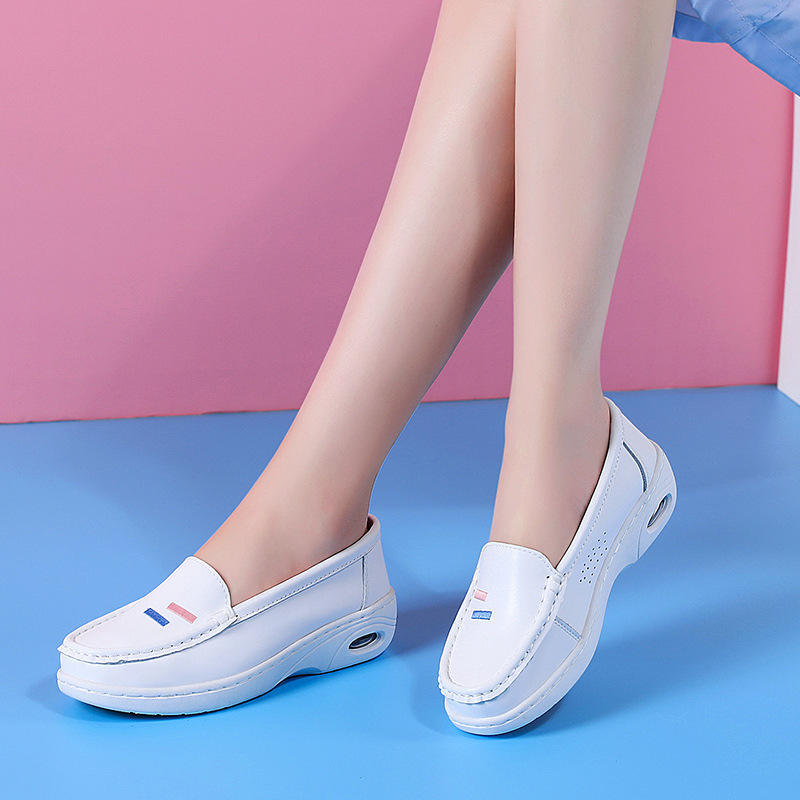 Factory Wholesale Nursing Shoes Woman Comfortable Breathable Non Slip Flats White Nurse Shoes Hospital Custom Nursing Work Shoes