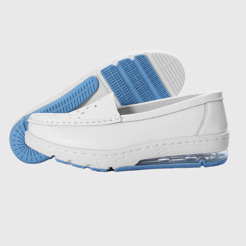 Hospital Nurse White Leather Shoes with Soft Soled and Breathable Design Fashionable Accessory