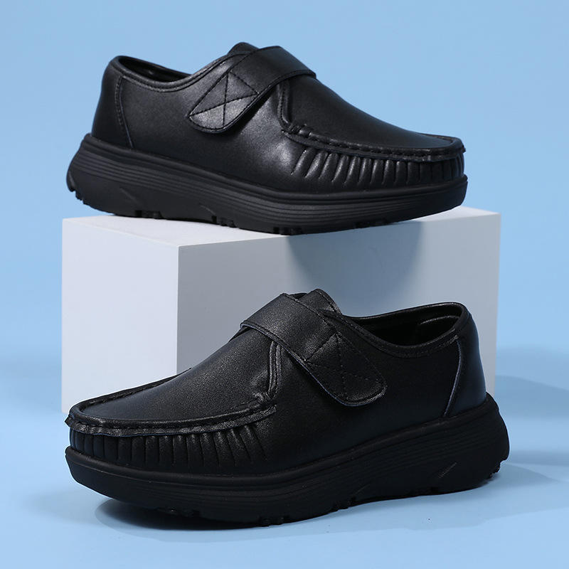 Comfortable Genuine Leather Nurse Shoes with Soft Soles and Breathable Velcro Fastening for Hospital&Home&Private Clinic