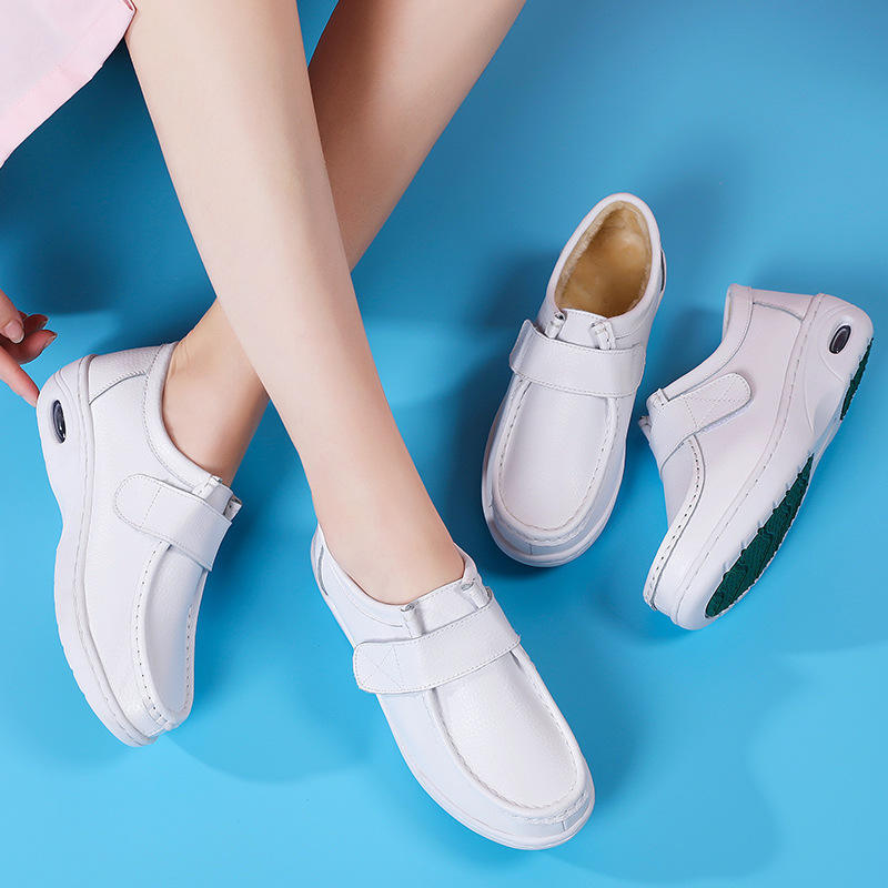 Hot Sale Nurse Shoes for Women Scrubs Shoe Nursing Hospital White Shoes Comfort Breathable Soft Flat Anti-slip Safety Work Shoes