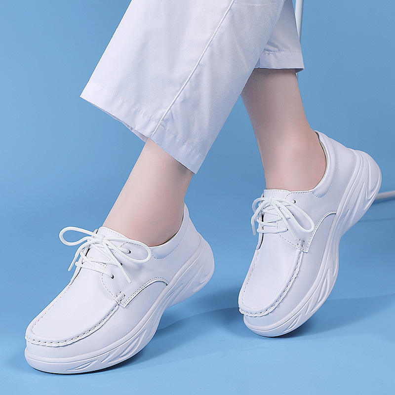 2025 New Arrival Women's Casual Shoes Scrubs Nurse Shoes with Adjustable Laces Soft Sole Anti-slip Breathable for Hospital Work