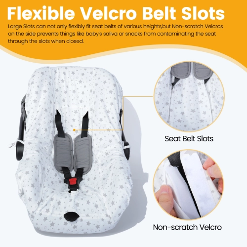 Car Seat Orzbow Winter Baby Cover With Front Zipper Door, Cold