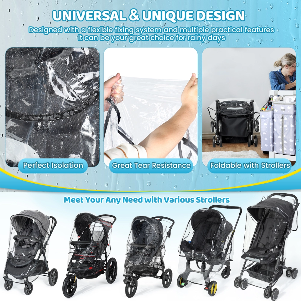 Orabow Universal Clear Stroller Rain Cover