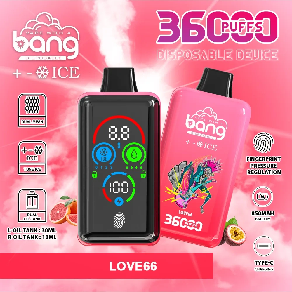 Bang 36000 36k Ice Adjustable Disposable Vape With Screen Display Factory Direct Sale 4.7 (22)