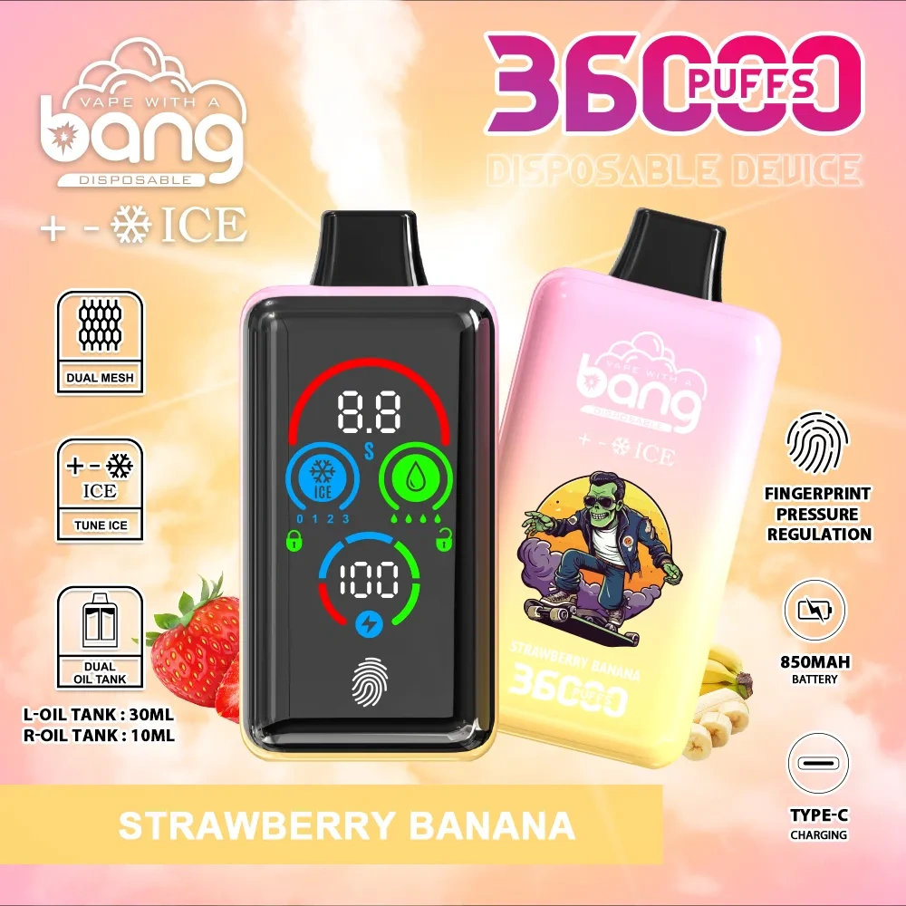 Bang 36000 36k Ice Adjustable Disposable Vape With Screen Display Factory Direct Sale 4.7 (22)